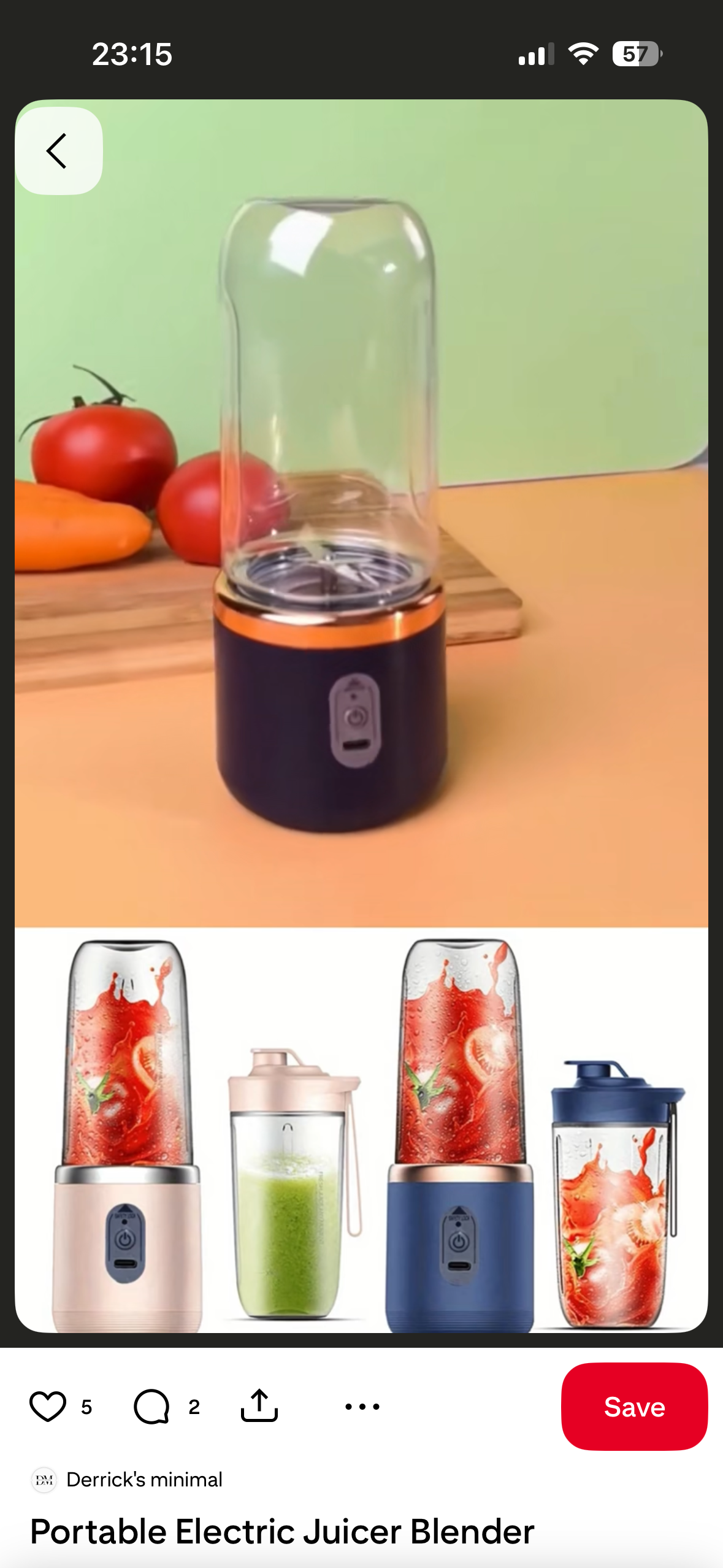 2 in 1 Portable Blender & Cup